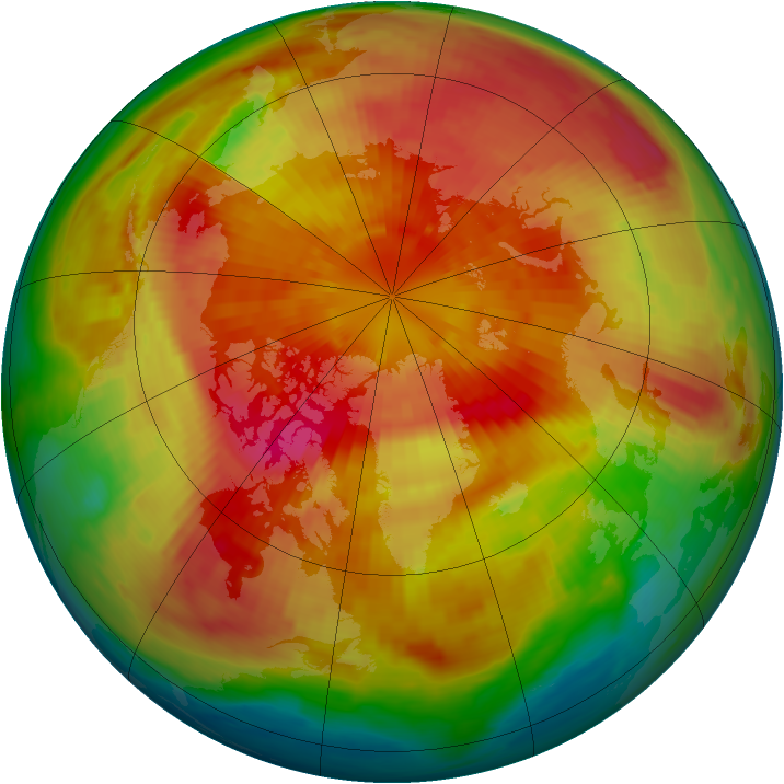 Arctic ozone map for 19 March 1988